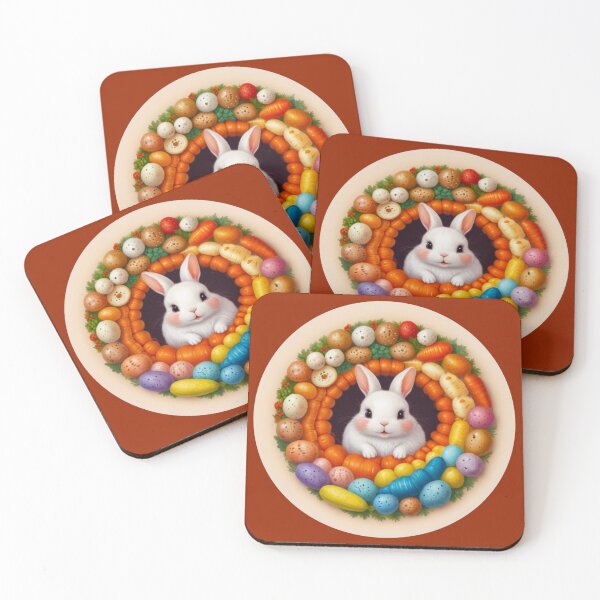 Item preview, Adorable bunny surrounded by multi-colored eggs designed and sold by Astralia.