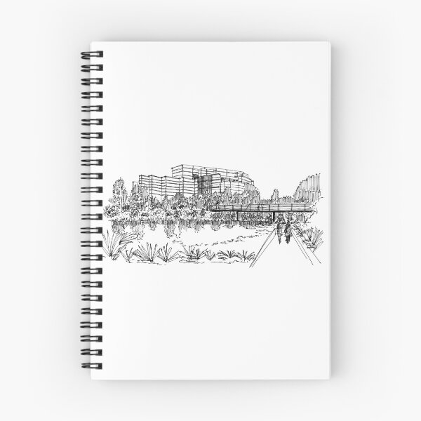 Item preview, City park hand drawing architecture black and white monochrome architectural drawing designed and sold by junyangcaidraw.