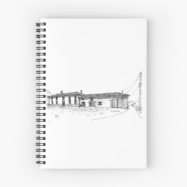 Item preview, Countryside house hand drawing architecture black and white monochrome architectural drawing designed and sold by junyangcaidraw.