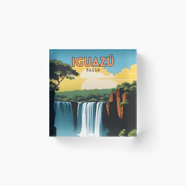 Item preview, Iguazu Falls Retro Travel Poster designed and sold by ZionPosteria.