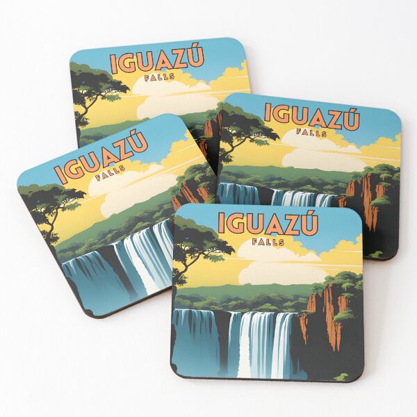Item preview, Iguazu Falls Retro Travel Poster designed and sold by ZionPosteria.