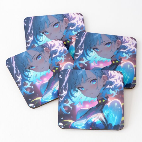 Item preview, Blue Theme Futuristic Anime Girl designed and sold by ByteyCreatives.