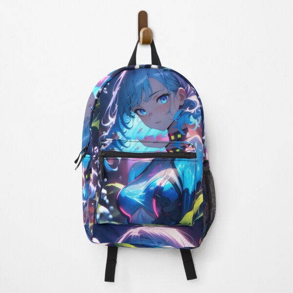 Item preview, Blue Theme Futuristic Anime Girl designed and sold by ByteyCreatives.