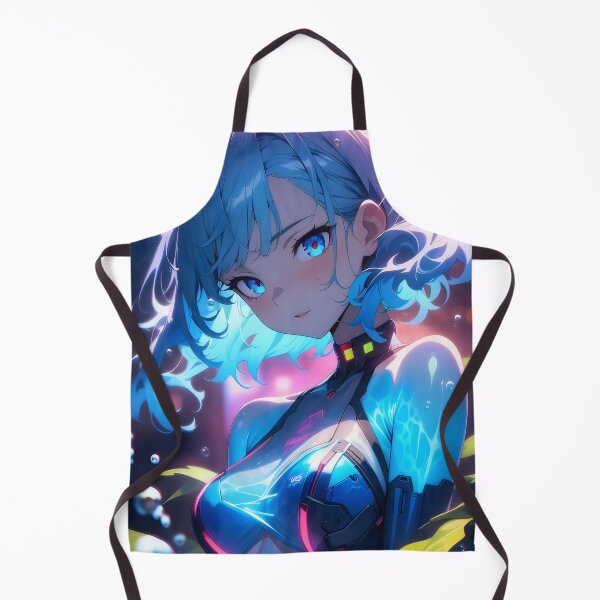 Item preview, Blue Theme Futuristic Anime Girl designed and sold by ByteyCreatives.