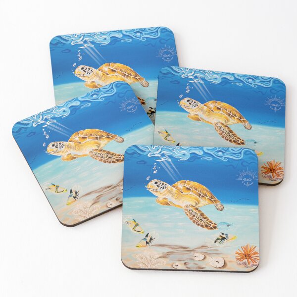 Item preview, Uranie la Muse des Etoiles, sea turtle in the lagoon designed and sold by GabiVitryArt.