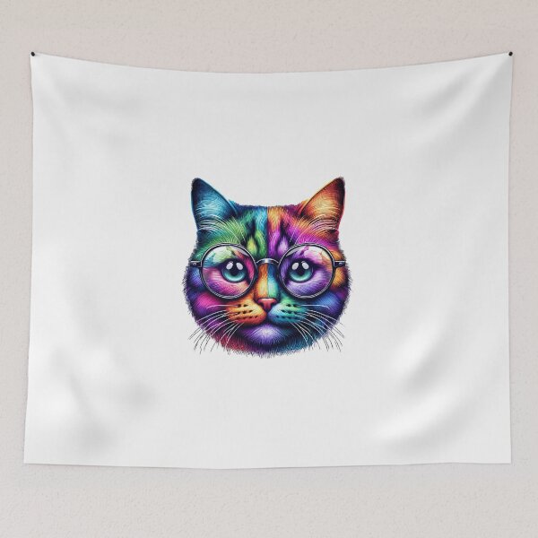 Item preview, Colorful cat face designed and sold by ModederZukunft.