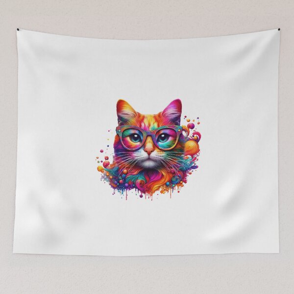 Item preview, Colorful cat face designed and sold by ModederZukunft.
