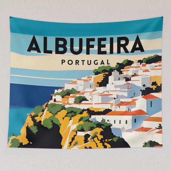 Item preview, Albufeira Portugal Vintage Travel Poster designed and sold by ZionPosteria.