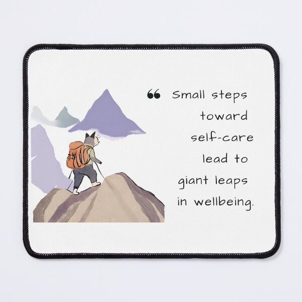 Item preview, Cat Quote "Giant Leaps in Wellbeing" designed and sold by PerfectDay2Play.