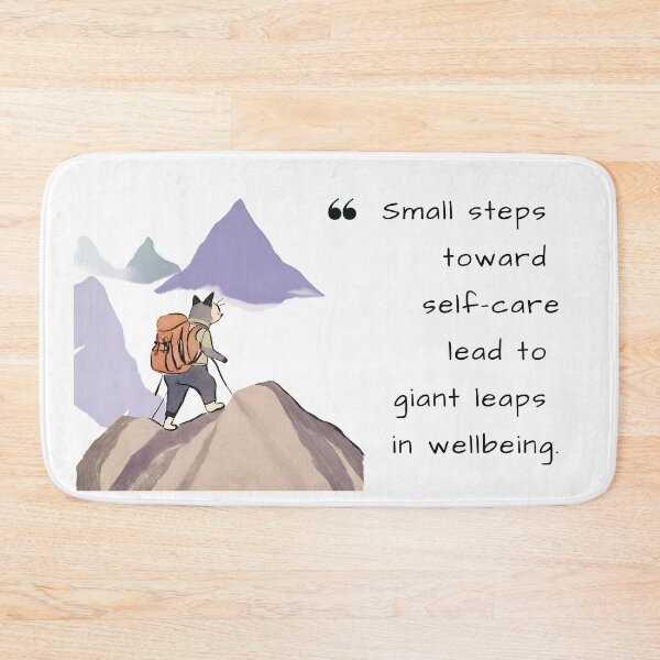 Item preview, Cat Quote "Giant Leaps in Wellbeing" designed and sold by PerfectDay2Play.