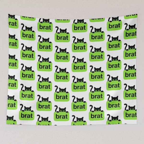 Item preview, Brat - Black Cat Holding Green brat designed and sold by ArtistMart.