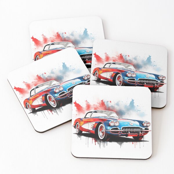 Item preview, 1960 Corvette Classic Car Watercolor Art  designed and sold by StefNomadLife.