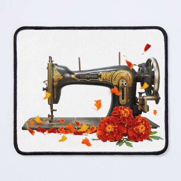 Item preview, Sewing machine with marigold flower, Oct flower designed and sold by godleo.