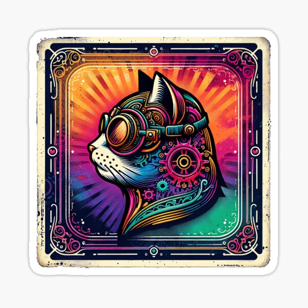 Artikel-Vorschau von Katze Steampunk Rahmen, designt und verkauft von Kobeko.