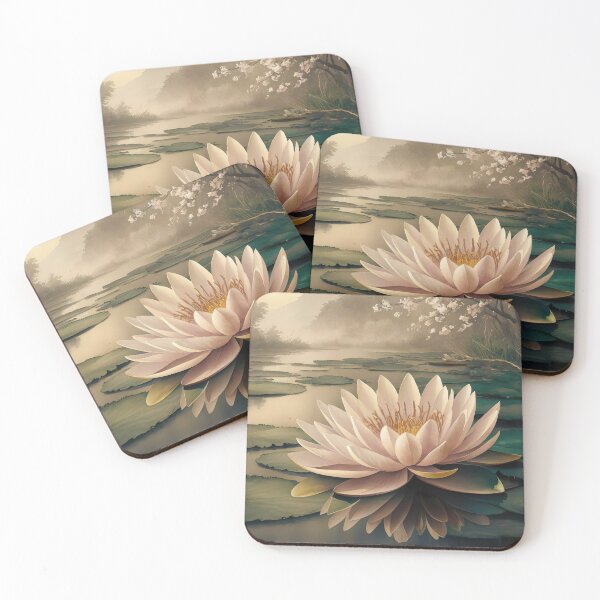 Item preview, Japanese Serenity Water Lily Painting Inspired by Ohara Koson designed and sold by Tamas Das.