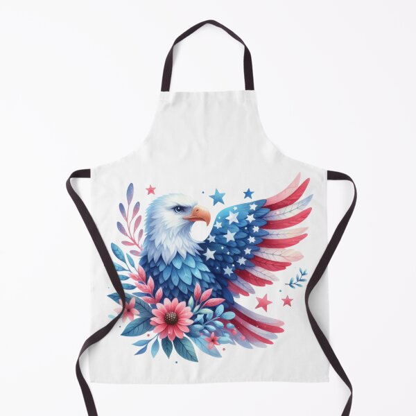 Item preview, 4th of July watercolor American eagle with USA flag gift designed and sold by BlushRoses7.