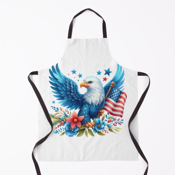 Item preview, 4th of July watercolor eagle with american flag and flowers gift designed and sold by BlushRoses7.