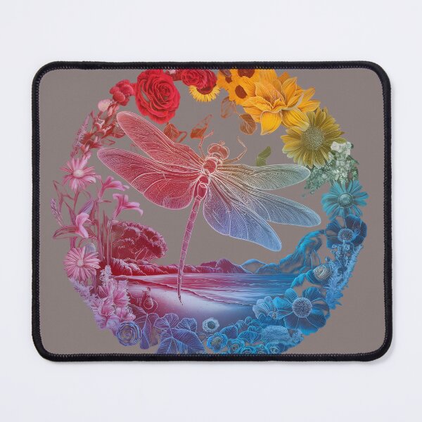 Item preview, Colorful Dragonfly and flowers designed and sold by KiraChie.