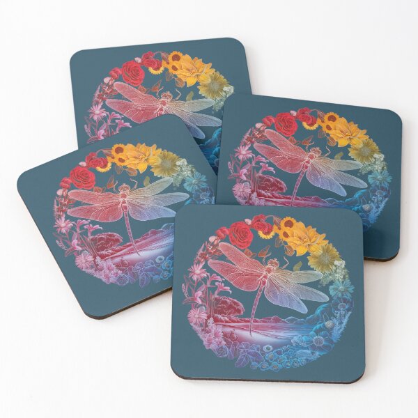 Item preview, Colorful Dragonfly and flowers designed and sold by KiraChie.