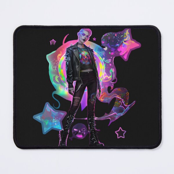 Item preview, Ethereal Androgynous Goth in Neon Dreamscape designed and sold by AI-Only Creations.