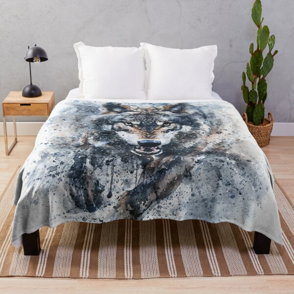 Item preview, Wolf attack - watercolor painting designed and sold by Kostart.