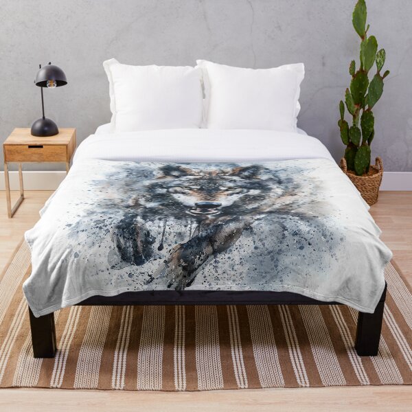 Item preview, Wolf attack - watercolor painting designed and sold by Kostart.
