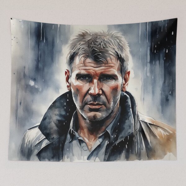 Item preview, Rick Deckard, Watercolour Painting, Cyberpunk, Fan Art designed and sold by Burn-Ego.