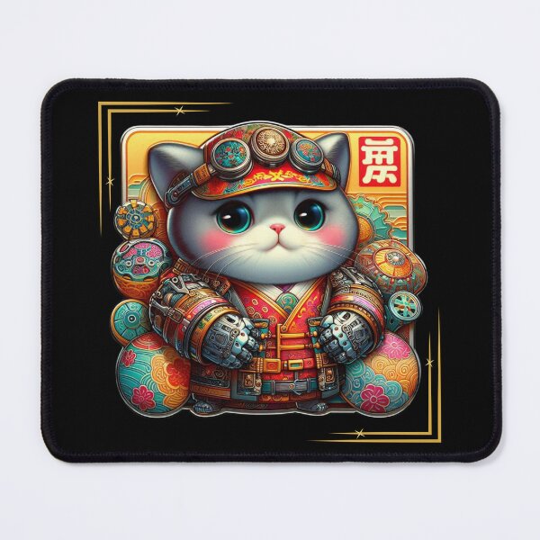 Item preview, Steampunk Feline Print British Shorthair Cat in Mechanical Costume designed and sold by Dynke.