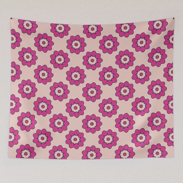 Item preview, Pink  Floral Pattern With Black Outline designed and sold by KeksWorkroom.