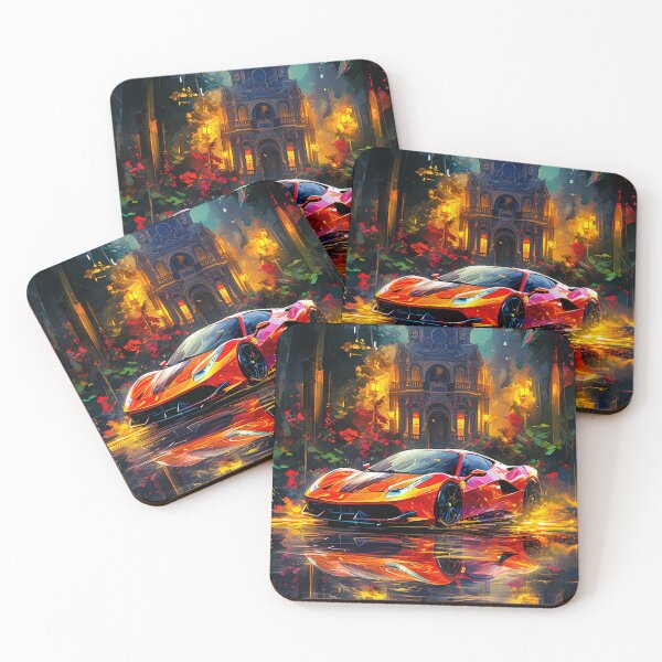 Item preview, Red Ferrari 458 Vibrant Style, Old Buildings And Light Reflection designed and sold by RevUpDesign.