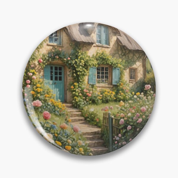 Item preview, Charming English Cottage with Roses in Pastels designed and sold by Lizetteh.