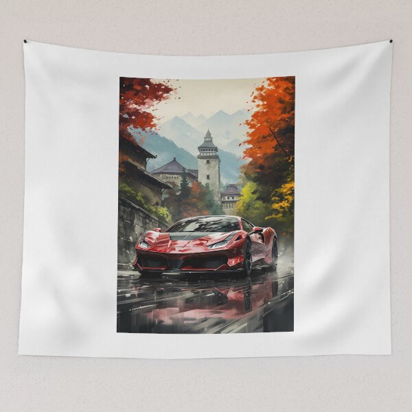 Item preview, Ferrari F8 Tributo Superdeportivo moderno y esplendor otoñal designed and sold by RevUpDesign.