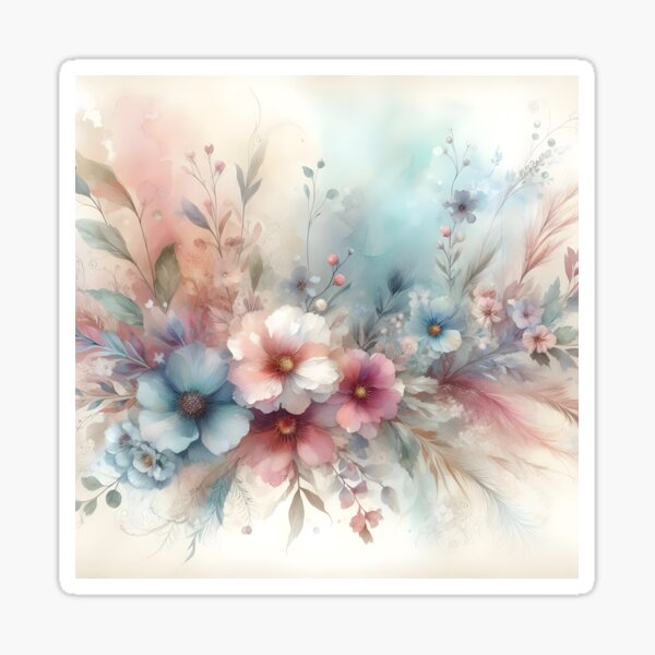 Item preview, Watercolor Washes": Soft pastel floral background designed and sold by BlackCatspet1.
