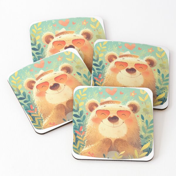 Item preview, Happy teddy bear wearing hat in love designed and sold by JoyfulNat.
