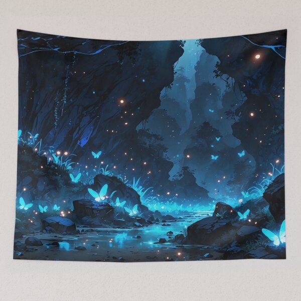 Item preview, Whispering Glades Illuminated Nighttime Fantasy Landscape designed and sold by ArtComixHaven.