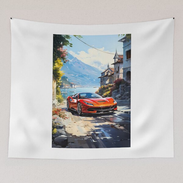 Item preview, Rojo Ferrari F8 Tributo junto al lago italiano de Garda designed and sold by RevUpDesign.