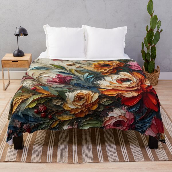 Item preview, Oil bloom bold vibrant floral motifs designed and sold by BlackCatspet1.