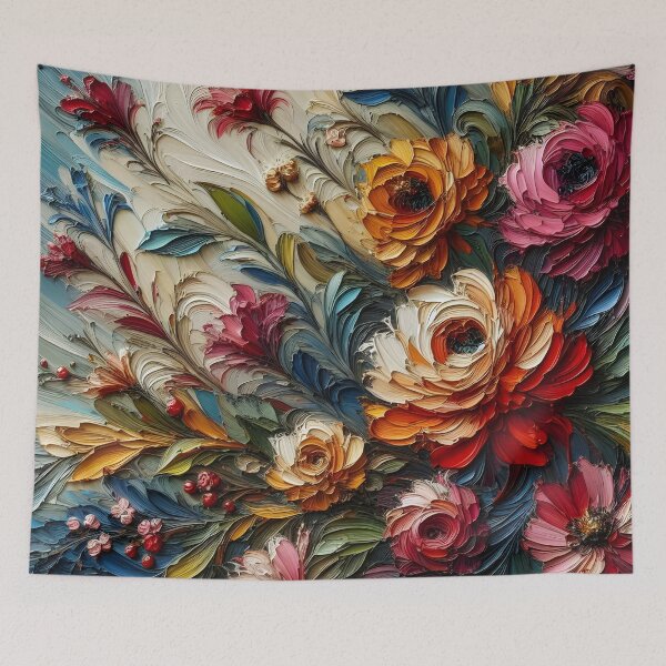 Item preview, Oil bloom bold vibrant floral motifs  designed and sold by BlackCatspet1.