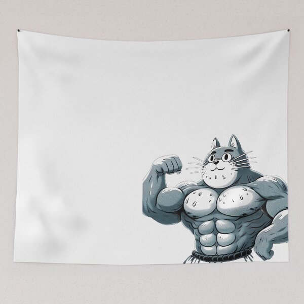 Item preview, Muscle Cat, Buff Kitty, Six-pack Anime Cat designed and sold by cutenesss.