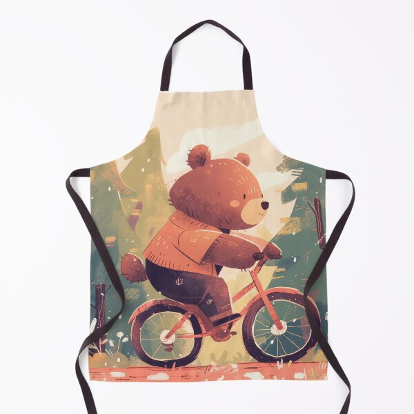 Item preview, Teddy bear in the forest on the bike designed and sold by JoyfulNat.