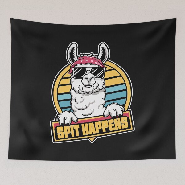 Item preview, ''Spit Happens'' Funny Llama Kawaii Flute Player T-Shirt designed and sold by Witty Shirts.