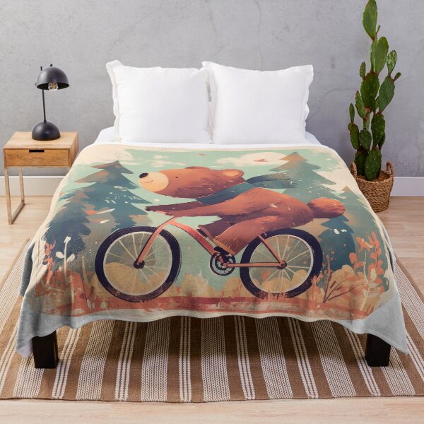 Item preview, Teddy bear on the bike in the forest designed and sold by JoyfulNat.