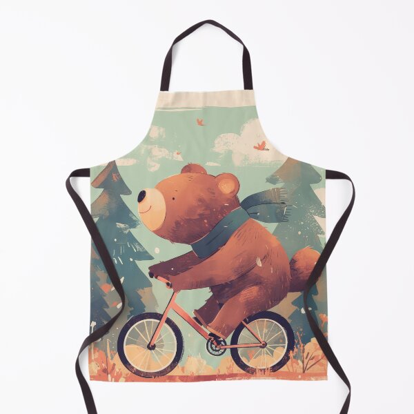 Item preview, Teddy bear on the bike in the forest designed and sold by JoyfulNat.