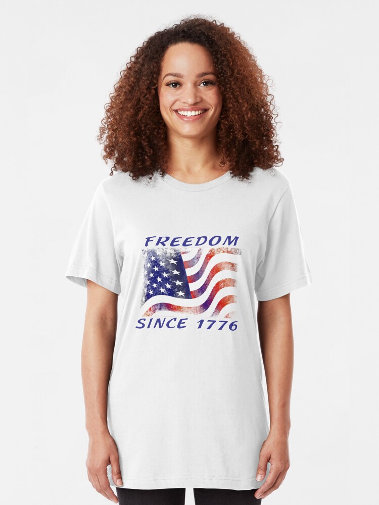 Alternate view of Freedom Since 1776 USA Patriotic Tee and Things Slim Fit T-Shirt