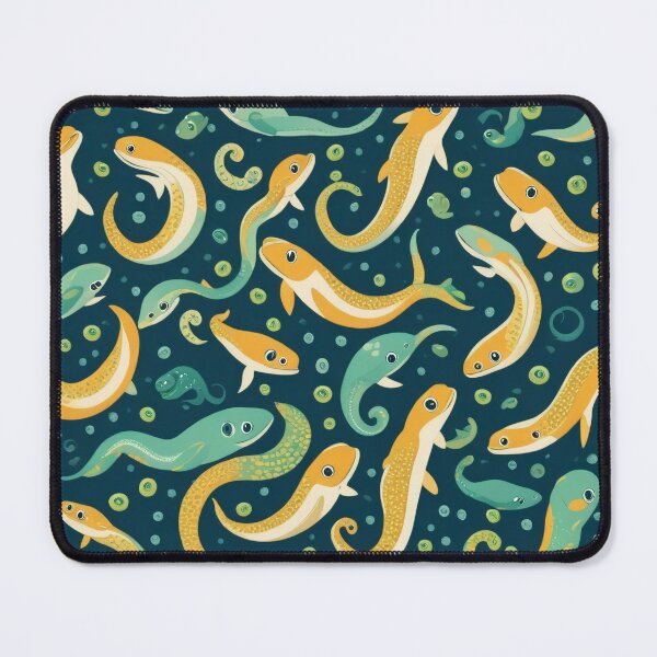 Item preview, Cute Cartoon Eel Marine Life Allover Pattern designed and sold by DreamCraze.