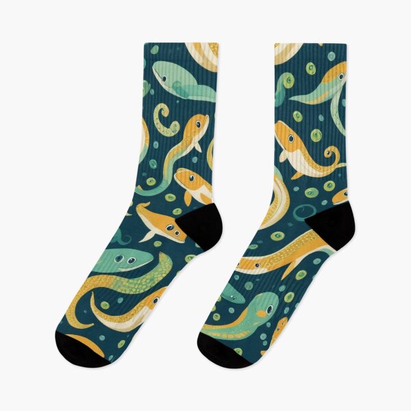 Item preview, Cute Cartoon Eel Marine Life Allover Pattern designed and sold by DreamCraze.