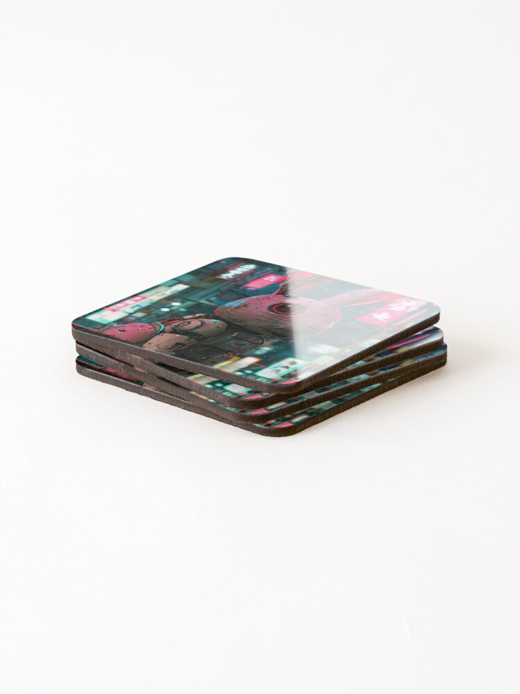 Thumbnail 4 of 5, Coasters (Set of 4), Cyber Rabbit! designed and sold by BzzLab.