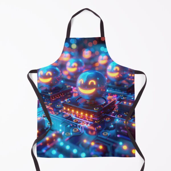 Item preview, Neon Smiley Bots on Circuit Board designed and sold by palmyst.