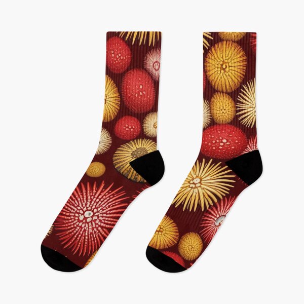 Item preview, Geometric Sea Urchin Marine Allover Pattern in Red and Yellow designed and sold by DreamCraze.
