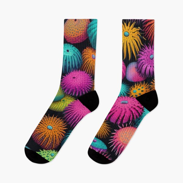 Item preview, Colorful Neon Sea Urchin Ocean Life Pattern designed and sold by DreamCraze.
